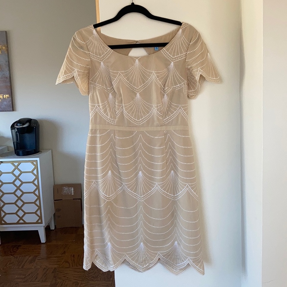 Embroidered Scoop Neck Dress